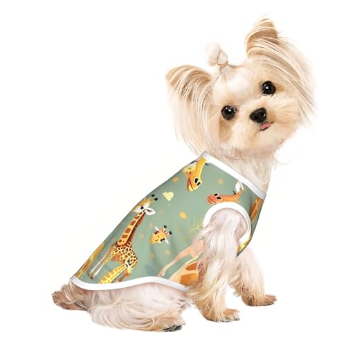 Süßes Hunde-T-Shirt mit wildem Cartoon-Giraffen-Druck, leicht, Sommer, kühl, atmungsaktiv, ärmellos, dehnbare Kleidung Süßes Hunde-T-Shirt mit wildem Cartoon-Giraffen-Druck, leicht, Sommer, kühl, atmungsaktiv, ärmellos, dehnbare Kleidung von YQxwJL