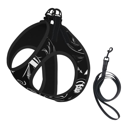 Supernatural Symbole Hundegeschirr und Leine, weiches Netzgewebe, bequem, gepolstert, kein Ziehen, Schwarz Supernatural Symbole Hundegeschirr und Leine, weiches Netzgewebe, bequem, gepolstert, kein Ziehen, Schwarz von YQxwJL
