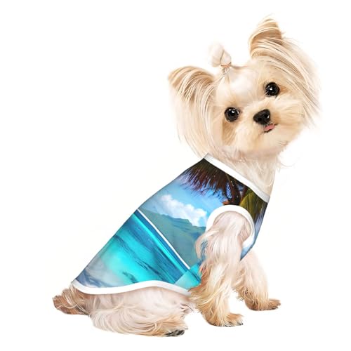 Tahiti Strand-Hunde-Shirt, leicht, Sommer, kühl, atmungsaktiv, ärmellos, dehnbare Kleidung Tahiti Strand-Hunde-Shirt, leicht, Sommer, kühl, atmungsaktiv, ärmellos, dehnbare Kleidung von YQxwJL