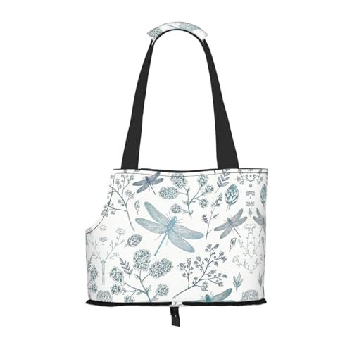 Tragetasche mit Libellen-Blumendruck, für kleine Hunde, Katzen und Kaninchen Tragetasche mit Libellen-Blumendruck, für kleine Hunde, Katzen und Kaninchen von YQxwJL