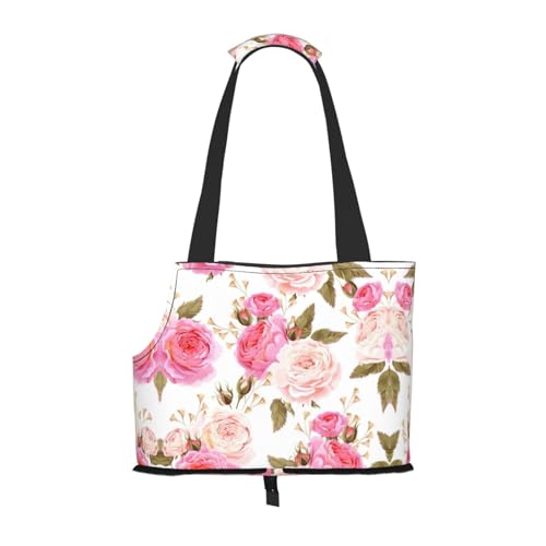 Tragetasche mit Rosenblüten-Aufdruck, für kleine Hunde, Katzen und Kaninchen Tragetasche mit Rosenblüten-Aufdruck, für kleine Hunde, Katzen und Kaninchen von YQxwJL