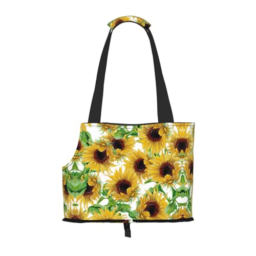 Tragetasche mit Sonnenblumen-Motiv, für kleine Hunde, Katzen und Kaninchen, Gelb Tragetasche mit Sonnenblumen-Motiv, für kleine Hunde, Katzen und Kaninchen, Gelb von YQxwJL
