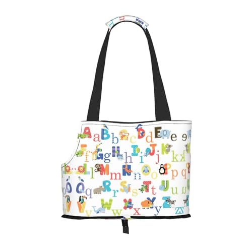 Tragetasche mit Tier-Alphabetdruck, für kleine Hunde, Katzen und Kaninchen Tragetasche mit Tier-Alphabetdruck, für kleine Hunde, Katzen und Kaninchen von YQxwJL