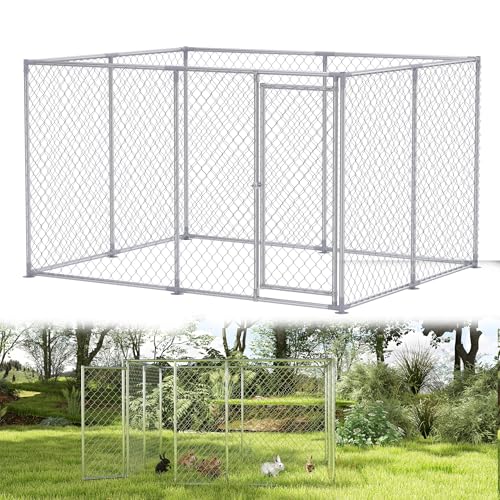 YRHome 2.5x2x1.5m offener Sommer-Hühnerstall ohne Dach verzinktes Freilaufgehege mit abschließbarer Tür für Hühner Gänse Küken von YRHome