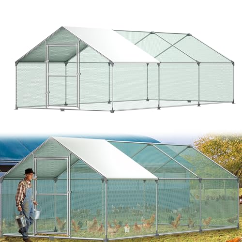 YRHome Hühnerstall Freilaufgehege Freilaufgehege mit Wasserabweisendes PE-Farbtuch, Schloss & Verzinkter Stahlrahmen Freigehege Hühnergehege für Huhn, Ente, Gans, Hund - 3x6x2m YRHome Hühnerstall Freilaufgehege Freilaufgehege mit Wasserabweisendes PE-Farbtuch, Schloss & Verzinkter Stahlrahmen Freigehege Hühnergehege für Huhn, Ente, Gans, Hund - 3x6x2m von YRHome