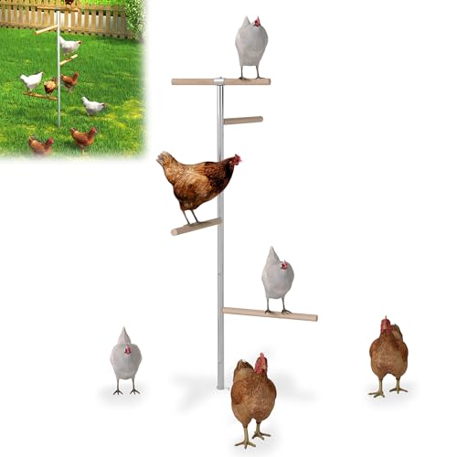 YRHome Hühnersitzstange für Hühner Hühner-Spielplatz aus Holz 120x40cm Hühnerspielzeug Sitzstangen Hühnerstange für Hühner Zubehör für Hinterhofgeflügel Hühnerstall Bauernhof von YRHome