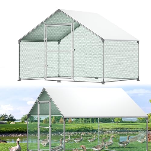 YRHome Hühnerstall Freilaufgehege Freilaufgehege mit Wasserabweisendes PE-Farbtuch, Schloss & Verzinkter Stahlrahmen Freigehege Hühnergehege für Huhn, Ente, Gans, Hund - 3x2x2m YRHome Hühnerstall Freilaufgehege Freilaufgehege mit Wasserabweisendes PE-Farbtuch, Schloss & Verzinkter Stahlrahmen Freigehege Hühnergehege für Huhn, Ente, Gans, Hund - 3x2x2m von YRHome