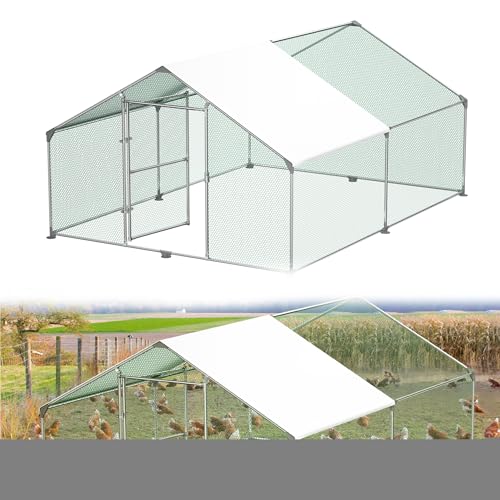 YRHome Hühnerstall Freilaufgehege Freilaufgehege mit Wasserabweisendes PE-Farbtuch, Schloss & Verzinkter Stahlrahmen Freigehege Hühnergehege für Huhn, Ente, Gans, Hund - 3x4x2m YRHome Hühnerstall Freilaufgehege Freilaufgehege mit Wasserabweisendes PE-Farbtuch, Schloss & Verzinkter Stahlrahmen Freigehege Hühnergehege für Huhn, Ente, Gans, Hund - 3x4x2m von YRHome