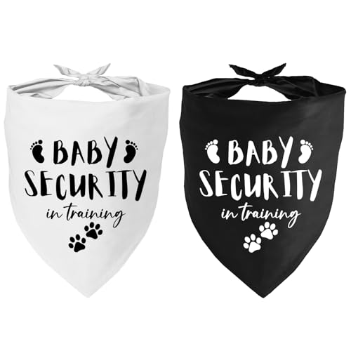 Baby Security Dog Bandana – Schwangerschafts-Enthüllungszubehör für Hunde, Dreieckstuch für kleine, mittelgroße und große Hunde, Baby-Ankündigung, Haustier-Zubehör für Hundeliebhaber, 2 Packungen von YROVWENQ