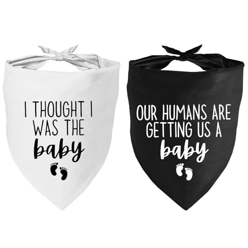 Our Humans are Getting us a Baby Hundehalstuch, Haustier-Schal, Schwangerschaftsankündigung, Haustier-Halstuch für Hunde, Haustierzubehör für Hundeliebhaber, Ankündigung, Foto-Requisiten für große von YROVWENQ