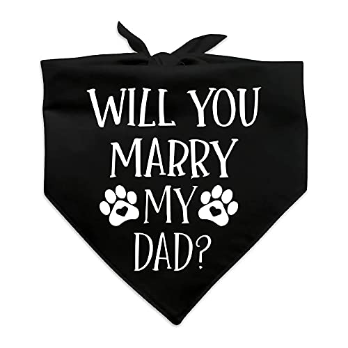 family Kitchen Lustiges Hochzeits-Hunde-Halstuch, "Will You Marry My Dad", Hunde-Verlobungsankündigung, Hunde-Halstuch, Hochzeits-Foto-Requisite, Haustierzubehör für Hundeliebhaber, Besitzer Geschenk von YROVWENQ