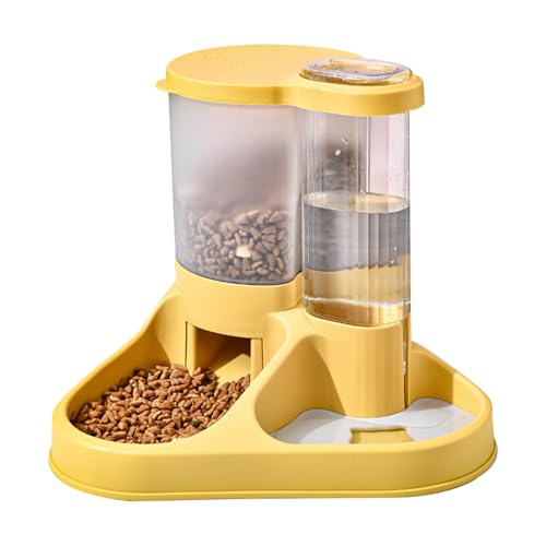 YRTUOP Automatischer Futterspender und Wasserspender Kit für Haustiere, Transparent 2 in 1 Futter- und Wasserspender, Transparentes Fütterungswerkzeug für Katzen, Hunde, Andere Tiere von YRTUOP