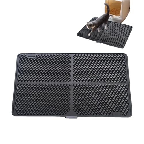 YRTUOP Katzenklo Matte - Streu Fang Teppich,Extra Groß Faltbar Wasserdicht Bodenmatte Indoor Katzen Futterplatz Schutz für Wohnung Kitten Zubehör von YRTUOP