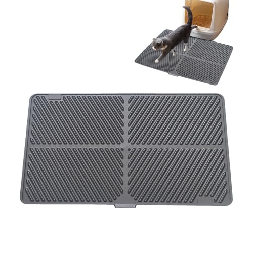 YRTUOP Katzenstreu Matte | Streu Fang Teppich,Extra Groß Faltbar Wasserdicht Bodenmatte Indoor Katzen Futterplatz Schutz für Wohnung Kitten Zubehör von YRTUOP