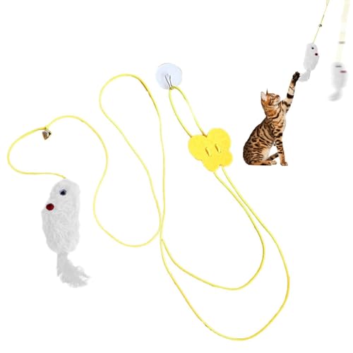 YRTUOP Türrahmen Katzenspielzeug, Cat Toy Door Hanger - Katzenspielzeugmäuse schwingen - Realistische elastische Seiltierzubehör, Innenkätzchenübung für den Heimgebrauch YRTUOP Türrahmen Katzenspielzeug, Cat Toy Door Hanger - Katzenspielzeugmäuse schwingen - Realistische elastische Seiltierzubehör, Innenkätzchenübung für den Heimgebrauch von YRTUOP
