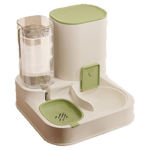 YRZZS Automatischer Futter- Und Wasserspender Für Kleine Haustiere, 2 In 1 Schwerkraft-Katzenautomatik-Futterspender Mit Tränke, Für Kleine Und Mittelgroße Haustiere,Green von YRZZS