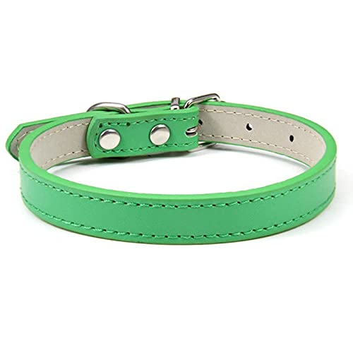 1 Stück verstellbare Bunte Haustierhalsbänder Katzenhalsband aus weichem PU-Leder-Umhängeband sicher für Hunde Heimtierbedarf-Grün,1.3S von YSDSS
