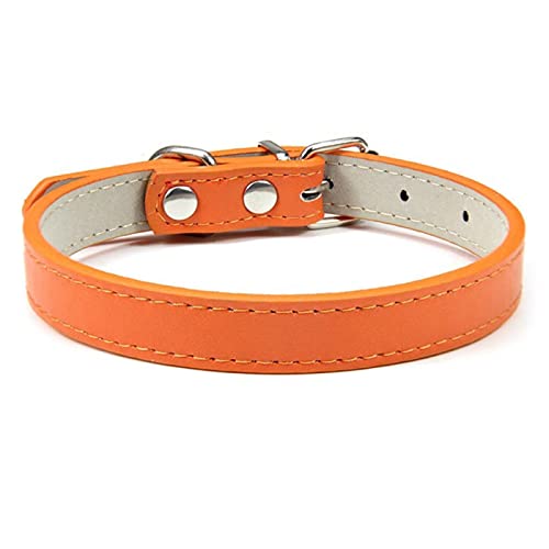 1 Stück verstellbare Bunte Haustierhalsbänder Katzenhalsband aus weichem PU-Leder-Umhängeband sicher für Hunde Heimtierbedarf-Orange,1.5M von YSDSS