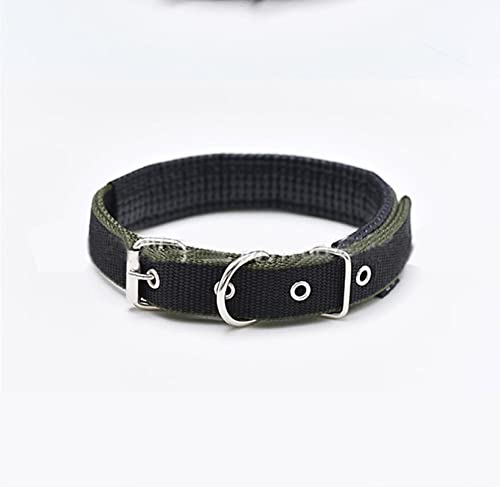 Hundehalsbänder Nylon Hundehalsband für kleine mittelgroße Hunde-Schwarz grün,XXL-4,0x70cm von YSDSS