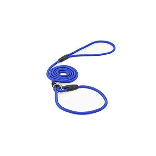 Hundetrainingsleine Slip Pet Dog Nylon Führriemen Verstellbares Zugseil-Blau,0.8cm 140cm von YSDSS