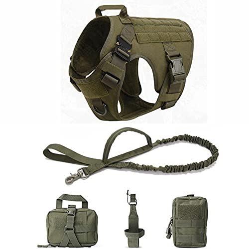 Militärisches taktisches Hundegeschirr Haustier Hundeweste Hundeleinengeschirr mit Griff für große Hunde-Grüner Anzug,XL von YSDSS