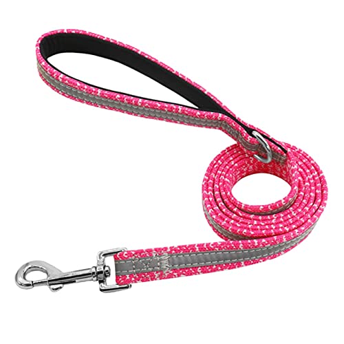 Nylon Hundeleine Reflektierendes Pet Walking Training Hundeleine Seil für kleine mittelgroße Hunde-Rosa, 5ft (150cm) von YSDSS