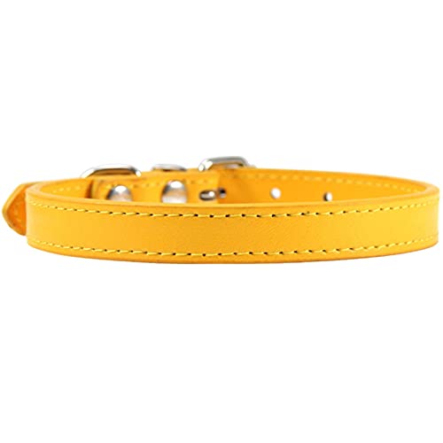 PU Leder Sicherheitshundehalsband Kleine Katzenleine Halskette Halsband Haustierzubehör-Gold,M von YSDSS