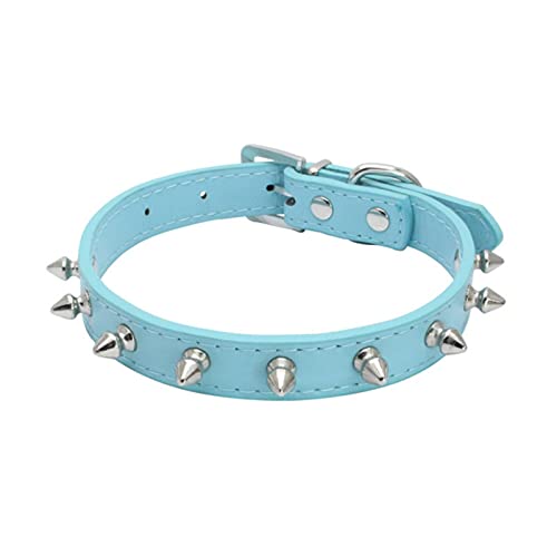 Pu-Leder-Niethalsband Weiches verstellbares Hundehalsband für kleine mittelgroße Hunde Halsband-Stil 14,M 42X2.0CM von YSDSS