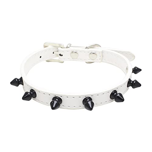 Pu-Leder-Niethalsband Weiches verstellbares Hundehalsband für kleine mittelgroße Hunde Halsband-Stil 21,M 42X2.0CM von YSDSS