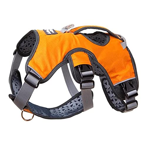 Reflektierend gepolstertes Hundegeschirr Verstellbare Hunde Outdoor Trainingsgeschirr Service Hundeweste-orange 8818,XL von YSDSS