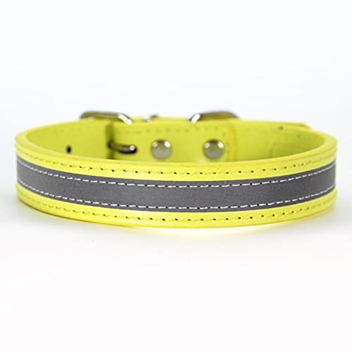 Reflektierendes Hundehalsband Verstellbares Hundehalsband für kleine mittelgroße Hundekatze-Gelb,XS von YSDSS