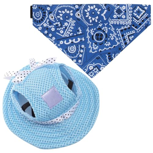 YSJCHEBS 1 Blaue Welpenmütze, 1 Haustierhalsband, Sonnenschirm Für Hund, Mütze Für Hund, Sonnenhut Für Hund, Sonnenhut Für Hund YSJCHEBS 1 Blaue Welpenmütze, 1 Haustierhalsband, Sonnenschirm Für Hund, Mütze Für Hund, Sonnenhut Für Hund, Sonnenhut Für Hund von YSJCHEBS
