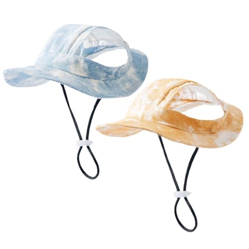 YSJCHEBS 2 Stück Batikhüte Für Haustiere, Sonnenschutzkappen Für Haustiere, Modische, Lässige Baseballkappen, Süße Hundehüte, Verstellbare Katzenhüte YSJCHEBS 2 Stück Batikhüte Für Haustiere, Sonnenschutzkappen Für Haustiere, Modische, Lässige Baseballkappen, Süße Hundehüte, Verstellbare Katzenhüte von YSJCHEBS