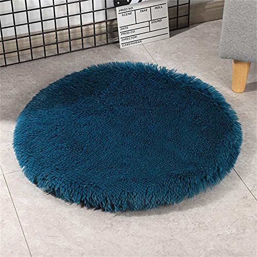 YSLJW Katzenmatten, Weich Waschbar Rundes Hundedecken Katzendecke Decke Bett Kissen Für Haustiere (40cm,StahlBlau) von YSLJW