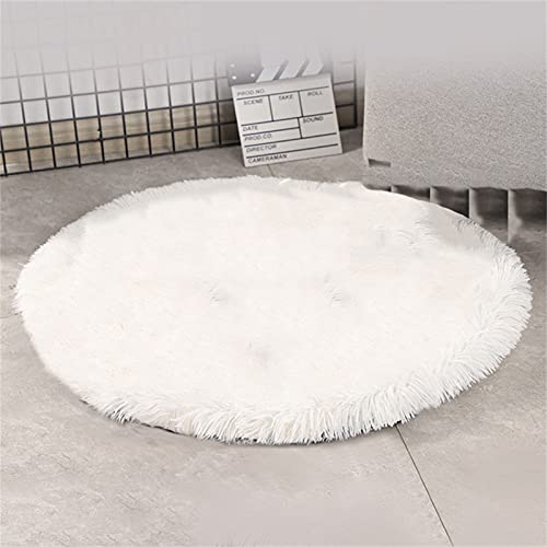 YSLJW Katzenmatten, Weich Waschbar Rundes Hundedecken Katzendecke Decke Bett Kissen Für Haustiere (60cm,Weiß) von YSLJW