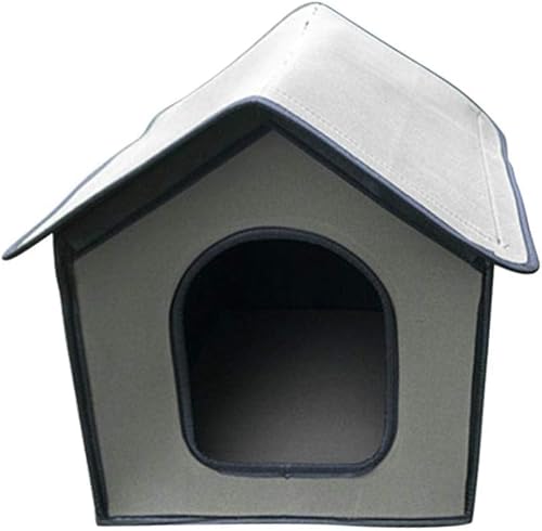 Pet House Outdoor | Wasserdicht Wetterfest Katzenhaus & Unterschlupf | Faltbares Hundehaus (groß, grau) von YSOLDA
