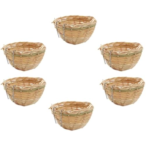 YSOLDA 6 handgefertigte Bambus-Weiden-Kanarien-Nestpfannen/Bambuskäfige hängende Höhlen/Mini-Taubennest für kleine Vögel YSOLDA 6 handgefertigte Bambus-Weiden-Kanarien-Nestpfannen/Bambuskäfige hängende Höhlen/Mini-Taubennest für kleine Vögel von YSOLDA