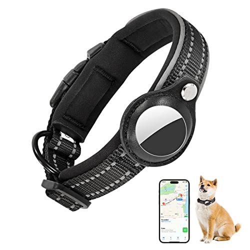 Hundehalsband für Airtag Reflektierendes Hundehalsband Kompatibel mit Airtag Halterun Gepolstertes Hunde Halsbänder 30-37 cm Verstellbare für Kätzchen Welpen von YSQEVN