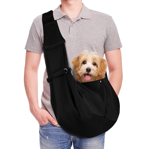 Tragetücher Hunde Kleine Hunde Katze Sling Freihändig Tragetücher Katze Tragetuch für Haustiere mit Verstellbarer Schultergurt für Spaziergänge und Aktivitäten im Freien Schwarz Tragetücher Hunde Kleine Hunde Katze Sling Freihändig Tragetücher Katze Tragetuch für Haustiere mit Verstellbarer Schultergurt für Spaziergänge und Aktivitäten im Freien Schwarz von YSQEVN
