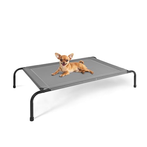 YSSOA Kühlendes, atmungsaktives erhöhtes Hundebett, rutschfeste Füße, Metallrahmen, für drinnen und draußen, 106 x 64 x 20 cm, Grau YSSOA Kühlendes, atmungsaktives erhöhtes Hundebett, rutschfeste Füße, Metallrahmen, für drinnen und draußen, 106 x 64 x 20 cm, Grau von YSSOA