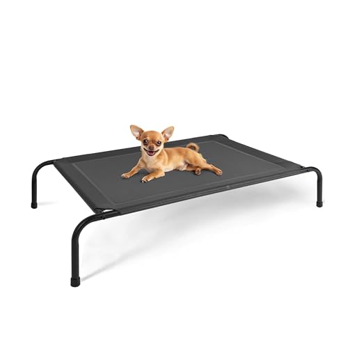 YSSOA Kühlendes, atmungsaktives erhöhtes Hundebett, rutschfeste Füße, Metallrahmen, für drinnen und draußen, 106 x 64 x 20 cm, Schwarz YSSOA Kühlendes, atmungsaktives erhöhtes Hundebett, rutschfeste Füße, Metallrahmen, für drinnen und draußen, 106 x 64 x 20 cm, Schwarz von YSSOA