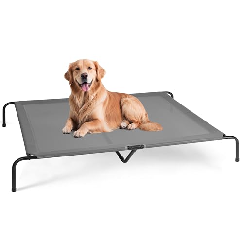 YSSOA Kühlendes atmungsaktives erhöhtes Hundebett, rutschfeste Füße, Metallrahmen, für drinnen und draußen, große Hunde, 152,4 x 94,4 x 22,9 cm, Grau YSSOA Kühlendes atmungsaktives erhöhtes Hundebett, rutschfeste Füße, Metallrahmen, für drinnen und draußen, große Hunde, 152,4 x 94,4 x 22,9 cm, Grau von YSSOA