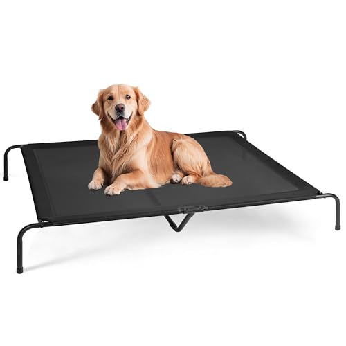 YSSOA Kühlendes atmungsaktives erhöhtes Hundebett, rutschfeste Füße, Metallrahmen, für drinnen und draußen, große Hunde, 152,4 x 94,4 x 22,9 cm, Schwarz YSSOA Kühlendes atmungsaktives erhöhtes Hundebett, rutschfeste Füße, Metallrahmen, für drinnen und draußen, große Hunde, 152,4 x 94,4 x 22,9 cm, Schwarz von YSSOA