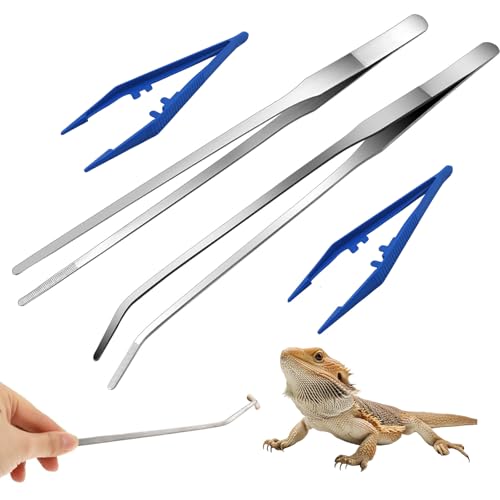 YSUY Futter- und Bewässerungszubehör für Reptilien, 2 extra lange Edelstahl-Futterzangen und 2 kurze blaue Aquarium-Pinzetten, tolles Schlangenzubehör, 26,9 cm. YSUY Futter- und Bewässerungszubehör für Reptilien, 2 extra lange Edelstahl-Futterzangen und 2 kurze blaue Aquarium-Pinzetten, tolles Schlangenzubehör, 26,9 cm. von YSUY
