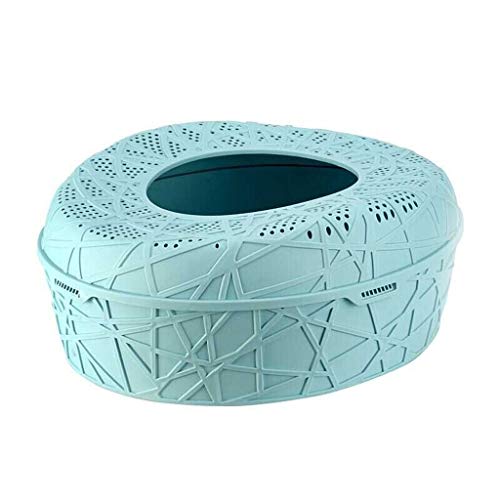 Haustiertoilette Top Eingang Typ Katzentoilette Anti-Spritzen Vogelnest Form Katzentoilette halbgeschlossen mehrfarbig optional Katzentoilette (Farbe: Roze) von YSWPNA