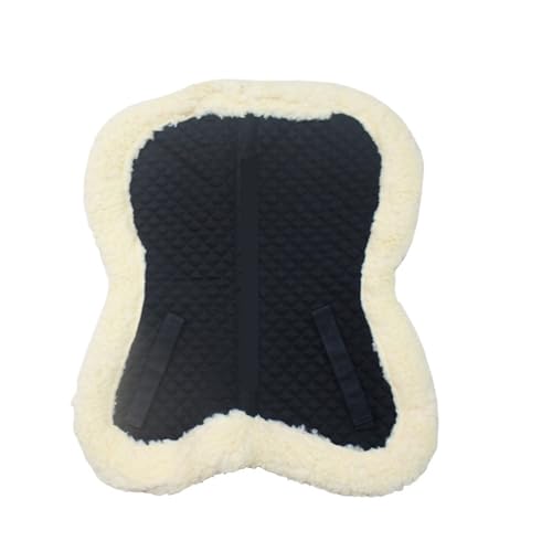 YShiuoL Sattelunterlage Wollplüsch-Pferdeschabracke, Schweißschock, schweißabsorbierend, Dickes Sattelkissen, Reitbedarf, Reitsport-Wettbewerb(Black) von YShiuoL