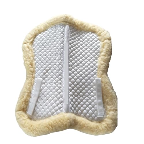 YShiuoL Sattelunterlage Wollplüsch-Pferdeschabracke, Schweißschock, schweißabsorbierend, Dickes Sattelkissen, Reitbedarf, Reitsport-Wettbewerb(White) von YShiuoL