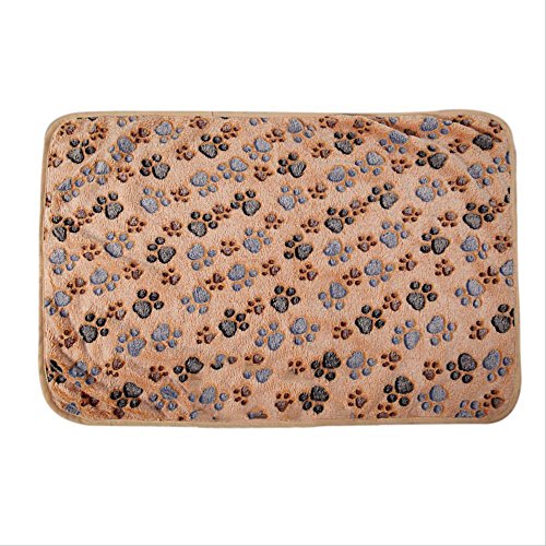 YSoutstripdu Cat Dog Puppy Kitty Kitten Pet Bone Paw Print Warm Coral Fleece Mat Soft Blanket Bed Pad von YSoutstripdu
