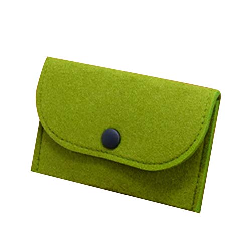 YSoutstripdu Damenspüle Mini Portable Pure Color Filt Credit Card Cash Holder Bag Wallet Black/Grey/grün von YSoutstripdu