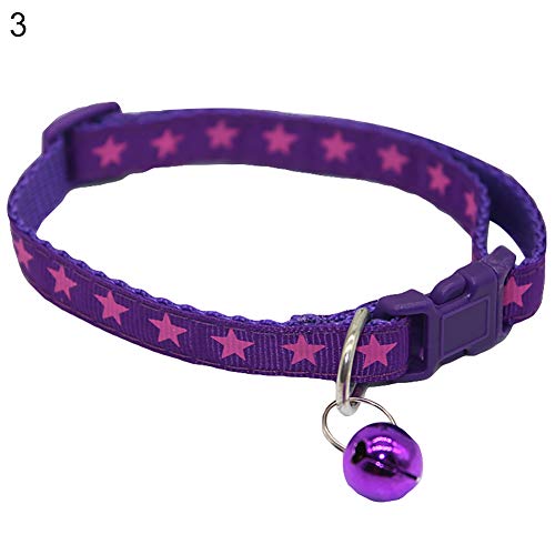 YSoutstripdu Fashion Star Quick Release Schnalle mit Glocke Katze Hund Welpen Kätzchen Halsband Halskette von YSoutstripdu
